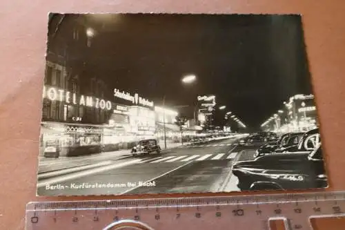 Tolle alte  Karte - Berlin Kurfürstendamm bei Nacht - 1957