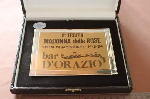 Tolle Schatulle mit Plakette - 9° Trofeo Madonna delle Rose - 1994 - bar D´Orazi