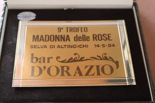 tolle Schatulle mit Plakette - 9° Trofeo Madonna delle Rose - 1994 - bar D´Orazi