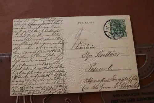 tolle alte Karte Neujahrskarte Prägekarte - 1911 