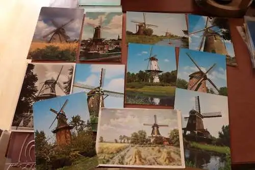 elf tolle alte Karten - Windmühlen - Deutschland Niederlande