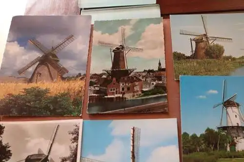 elf tolle alte Karten - Windmühlen - Deutschland Niederlande