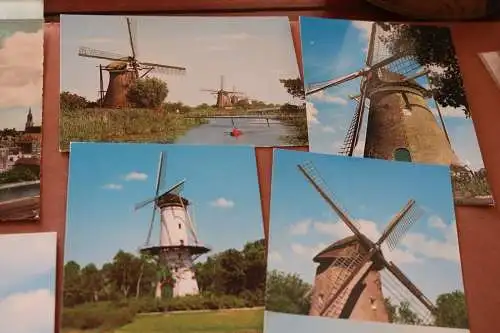 elf tolle alte Karten - Windmühlen - Deutschland Niederlande 