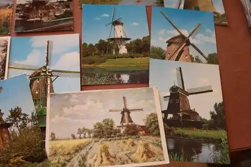 elf tolle alte Karten - Windmühlen - Deutschland Niederlande