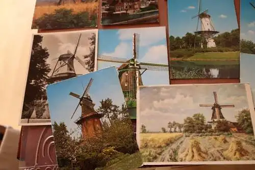 elf tolle alte Karten - Windmühlen - Deutschland Niederlande 