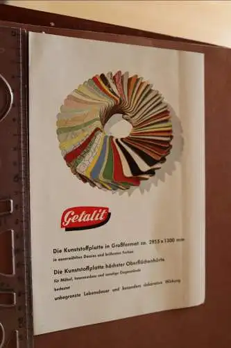 Tolles altes Porduktblatt - Getalit Kunststoffplatte der Firma Westag Wiedenbrüc