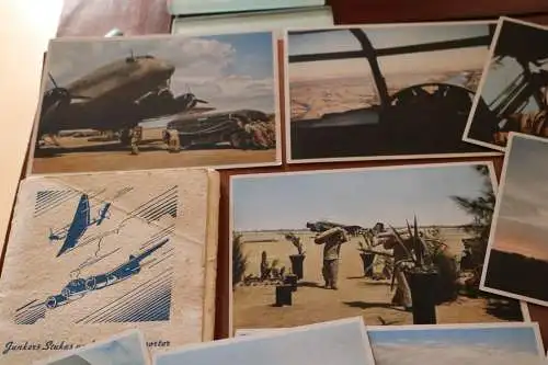 tolle alte Postkartenserie Junkers Stukas und Luftransporter neun Karten + Hülle