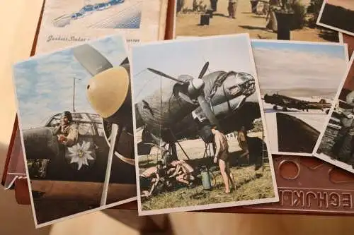 tolle alte Postkartenserie Junkers Stukas und Luftransporter neun Karten + Hülle