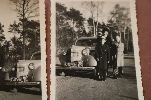 zwei  tolle alte Fotos - Oldtimer Opel Olympia mit Kühlerschutz ?  1950