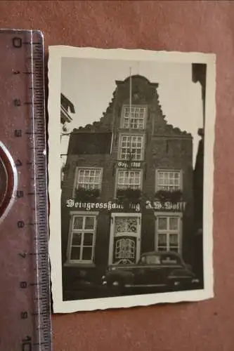 tolles altes Foto - Häuserfront - Weingrosshandlung J.W. Wolff - Leer - 40-50er 