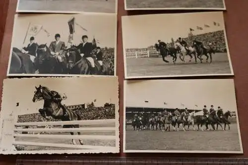 zehn alte Fotos Reittunier, Springreiten, Kutschen, usw.  50-60er Jahre ? Ort ??