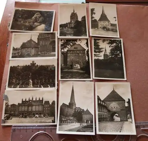 Zehn alte Bilder Seestadt Rostock - Kleinbildserie - 30-50er Jahre ??