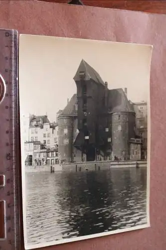 tolles altes Foto - Krantor in Danzig -  30-40er Jahre 