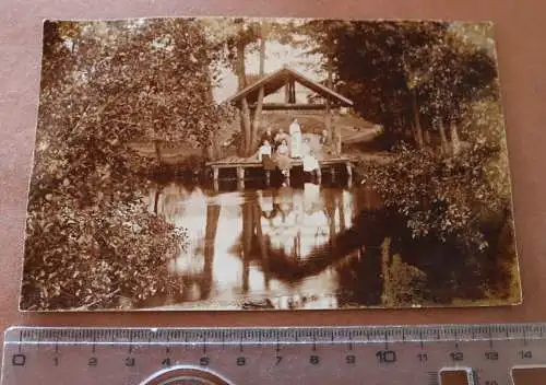 Tolles altes Foto - Familie  auf der Küddowbrücke - Pommern - 1914