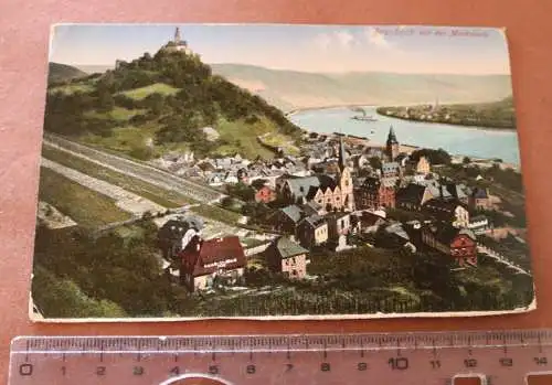 tolle alte Karte  Braubach mit Marksburg 1910-20