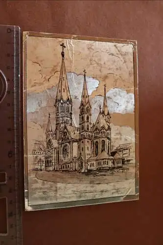 tolle alte Karte Berlin - Kaiser Wilhelm Gedächtnis Kirche - 20-40er Jahre