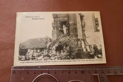 alte Karte  Kruzifix und Muttergottes Statue Oberburnhaupt Elsass 