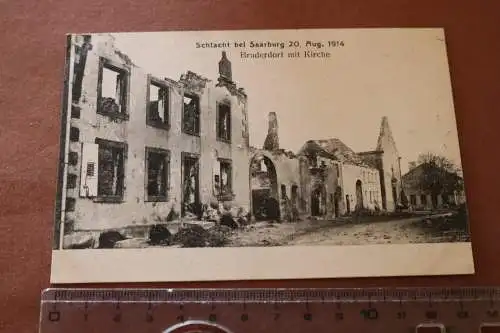 alte Karte  Schlacht bei Saarburg 20. August 1914 Bruderdorf mit Kirche 