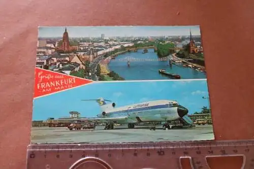 tolle alte Karte  Grüße aus Frankfurt am Main - Flughafen 60-70er Jahre 