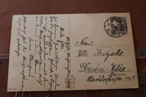 tolle alte Karte  Künstlerkarte - Goldhansi ?  Kind Zipfelmütze - 1919