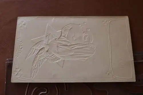tolle alte Karte  Prägekarte - Zum freudigen Ereignis Geburt - 1900-1910