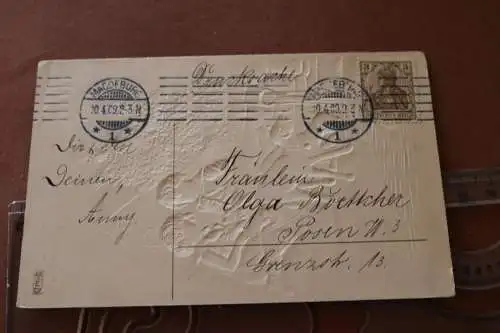 tolle alte Karte  Prägekarte - Fröhliche Ostern -1909