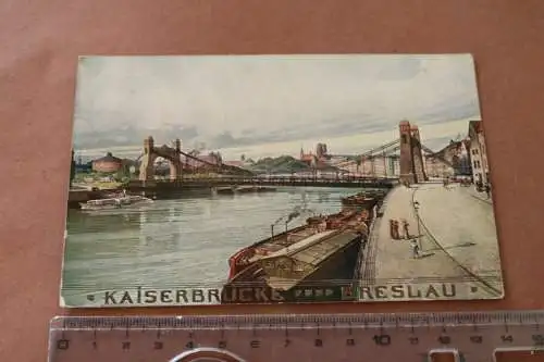 tolle alte Karte  Breslau -Kaiserbrücke 1911