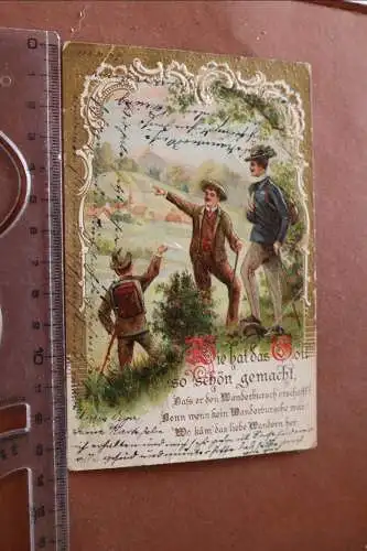 tolle alte Karte Prägekarte - Wie hat das Gott so schön gemacht - 1904