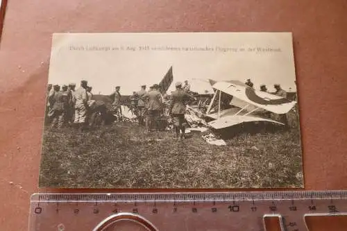 Alte Karte  abgestürztes französ. Flugzeug bei Luftkampf 1915