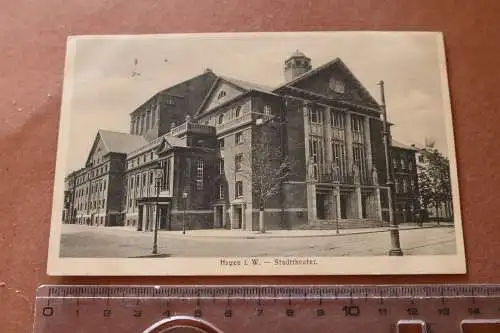 tolle alte Karte  Hagen i.W.  Stadttheater - Bahnpost - 1915