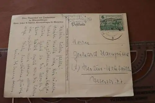 tolle alte Karte  Alter Bauernhof mit Taubenturm - Altenweddingen - 1946 