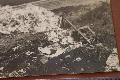 altes Foto - abgestürztes Flugzeug ??  Vogesen ? bei Blâmont ?? 1916