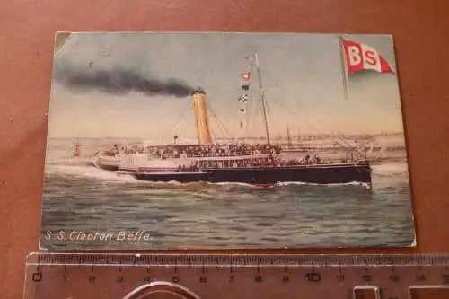 Tolle alte Karte - Schiff S.S. Clacton Belle 1913 London