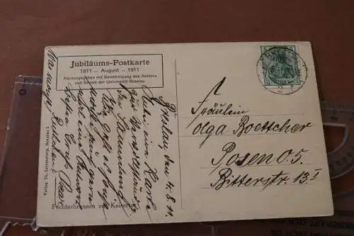 tolle alte Karte Breslau - Universität - Fechterbrunnen  - Jubiläum 1911