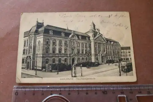 Tolle alte Karte  Karlsruhe Hauptpostgebäude - 1910-20 ?