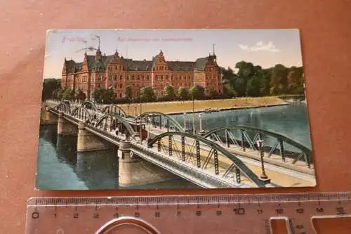 Tolle alte Karte Breslau Kgl. Regierung mit Lessingbrücke 1913