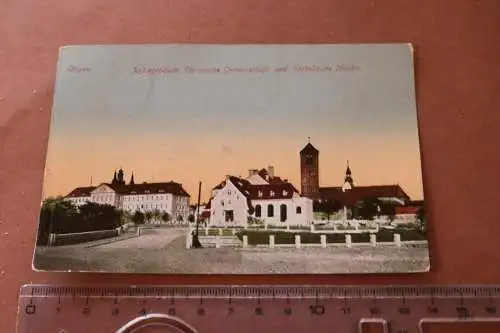 tolle alte Karte Glogau - Justizgebäude Christl. Gemeinschaft u kath. Kirche 