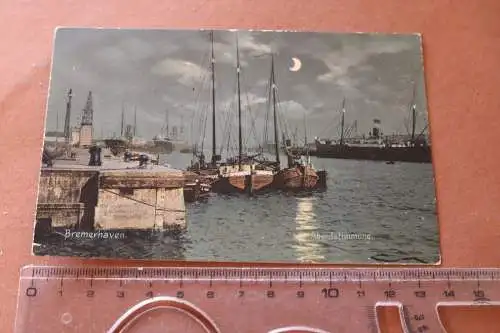 Tolle alte Karte  Bremerhaven - Abendstimmung 1910-20 ??