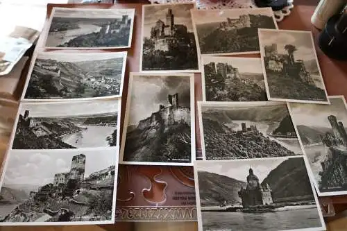 tolle alte Mappe - Rheinische Burgen und Landschaften  zwölf Postkarten 