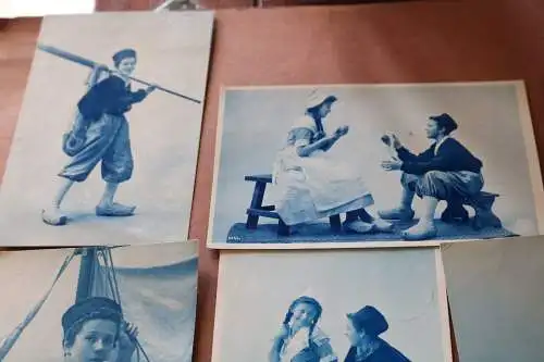 sechs tolle alte Karten - Kindermotive - in Delft blau Holland - 1906 