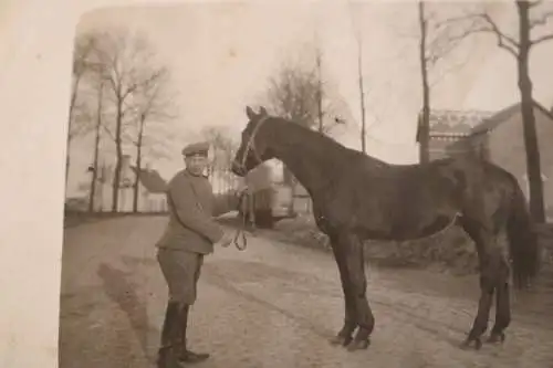 tolles altes Foto Soldat mit Pferd - Kavallerie