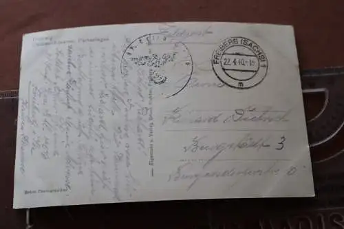 tolle alte Karte - Hausen Kaserne Parkanlagen - Freiberg Sachsen 1940 