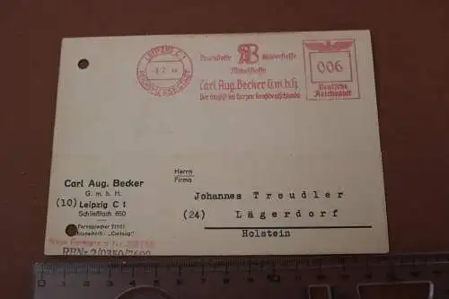 tolle alte Postkarte - Carl Aug. Becker Stoffe - Leipzig 1944 
