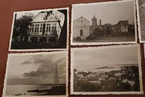 sieben alte Fotos-  Gebäude der Bildstelle,  Schloss, Haapsalu Estland 