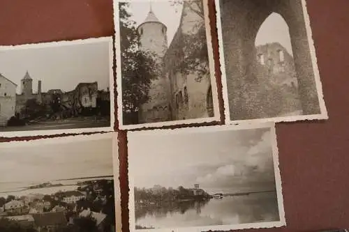 sieben alte Fotos-  Gebäude der Bildstelle,  Schloss, Haapsalu Estland 