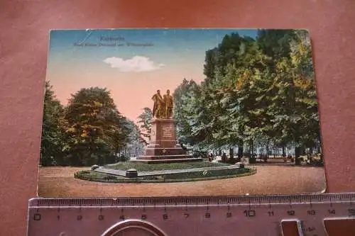 tolle alte Karte - Kattowitz - Zwei-Kaiser Denkmal Wilhelmsplatz 1910-20 ?