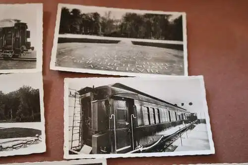 acht alte tolle Fotos - Kleinbildserie Compiégne - Waggon Waffenstillstand