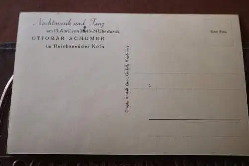 tolle alte Karte - Geigenspieler Ottomar Schumer - 1937 - original signiert 