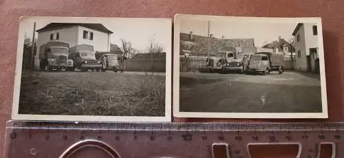 zwei tolle alte Fotos - Oldtimer LKW´s - Tempo Wiking u.andere  Regensburg 1956