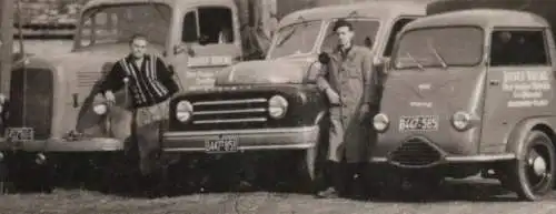 zwei tolle alte Fotos - Oldtimer LKW´s - Tempo Wiking u.andere  Regensburg 1956